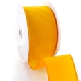 thumbnail image 2 of Ribbon Traditions 2.5" Wired Suede Velvet Ribbon Yellow Gold - 10 Yards, 2 of 2