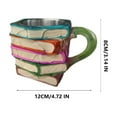 thumbnail image 2 of FHBVT Painted Book Mug, Novelty Literary Coffee Mug with Hand-Painted Book Stack Design, Perfect Gift for Bookworms, Teachers, and Librarians, Unique Literature Lover Gift for Office or Home, 2 of 2