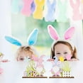thumbnail image 4 of Ramiter 2PC Easter Tabletop Decorations Signs Easter Wooden Table Bunny Easter Decor Party Scene Decorative Props Easter Gifts Easter Decorations For The Home, 4 of 5