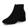 thumbnail image 3 of Tobillo femenino Pu pantorrilla media baja B talón botas cremallera trasera corta eu41, 3 of 3