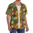 thumbnail image 2 of Gukieu Colorful Circle Print Men's Short-sleeved Shirts, Button-down Pocket Shirts, T-shirts, Beach Vacation Travel Summer Clothing-X-Large, 2 of 5