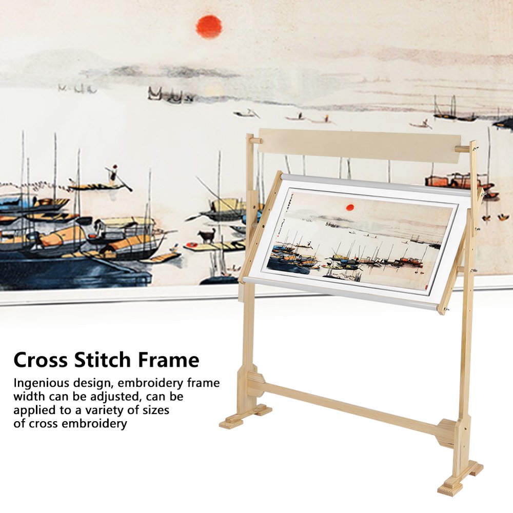 EBTOOLS Large Size Embroidery Stand Adjustable Wood Frame For Cross