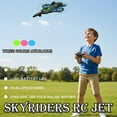 thumbnail image 5 of 2026 Upgraded RC Jet – Skyriders Stunt Fighter with 360° Flips, LED Lights & Fan Blade, Rechargeable Foam Airplane Drone for Adults & Teens Blue, 5 of 8