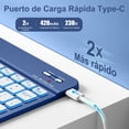 thumbnail image 4 of Funda con Teclado para iPad 10 Generación - Teclado Inalámbrico Desmontable de 7 Colores con Soporte para Lápiz para iPad A16 de 11 Pulgadas 2025, 10ª Generación 10.9 Pulgadas 2022, Azul Marino, 4 of 22