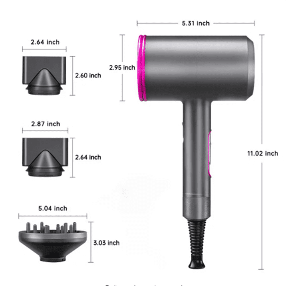 ZOUYUE 1800W Professional Hair Dryer with Diffuser Ionic Conditioning - Powerful, Fast Hairdryer Blow Dryer,AC Motor Heat Hot and Cold Wind Constant Temperature Hair Care Without Damaging Hair