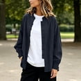 thumbnail image 5 of Vetsdori Womens Square Neck Button up Shirts Long Sleeve Cotton Linen Solid Color Casual, 5 of 8
