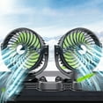 thumbnail image 1 of Dual Head Car Fan for Trucks & Minivans - Powerful 2-Speed Cooling Fan with USB Power, 360° Rotation for Driver and Passenger, 1 of 7