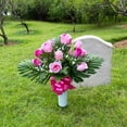 Mainstays 24.5in Outdoor Artificial Flowers in Large Vase Pink Rose