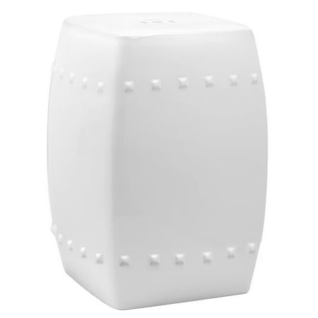 Safavieh Villa Solid Indoor/Outdoor Garden Patio Stool, White