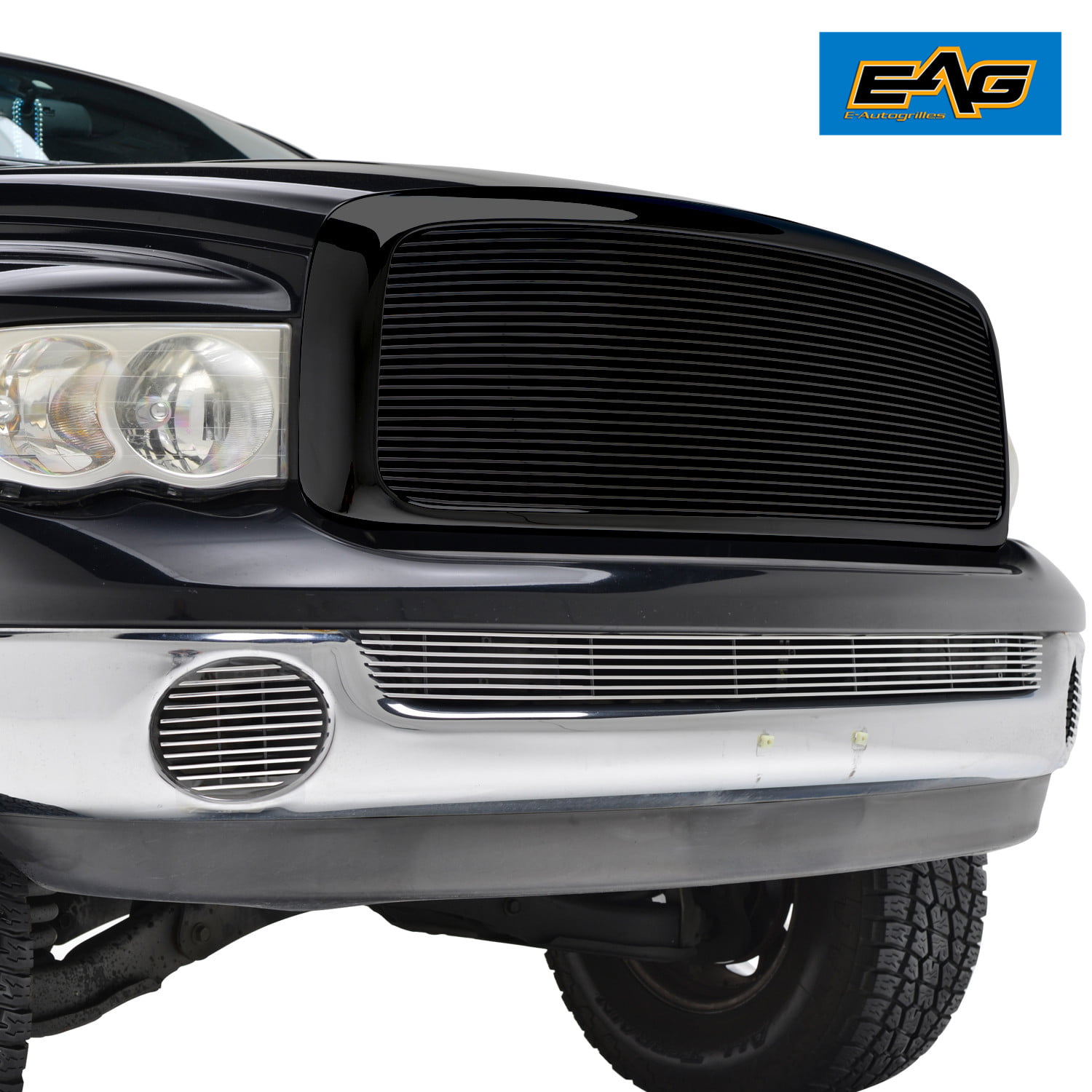 EAG Replacement Upper Grille Front Hood Mesh Grill Fit for 02-05 Dodge Ram 1500/03-05 Dodge Ram 2500 3500 Heavy Duty