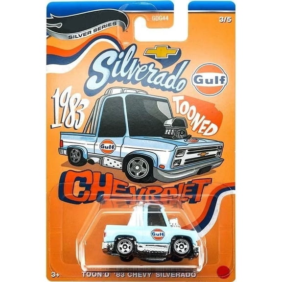 HW Silver Series Tooned #3 Toon'd 83 Chevy Silverado Gulf GDG44