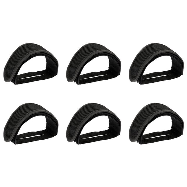 6X Correas Adhesivas Dobles Antideslizante de Bicicleta Bicicleta Bmx Fixie Engranaje Fijo Soldado Cinturón Correa de Clip del Pie de Pedal Negro