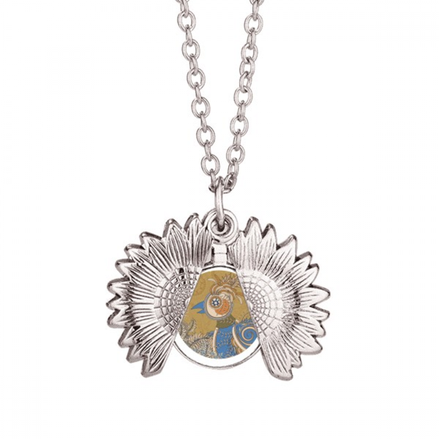 Collier Pendentif Médaillon Fleur en Faisant ukiyo-e Tournesol Bijoux