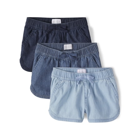 The Children's Place Girls Pull-On Chambray Short, 3-Pack, Sizes 4-16