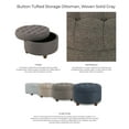thumbnail image 2 of HomePop Grand Pouf de Rangement Rond Capitonné à Gros Boutons, Gris Foncé, 2 of 9