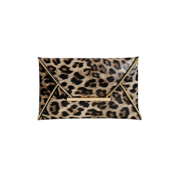 Fashion Women Leopard Print Envelope Evening Clutch Women PU Leather Day Clutches Ladies Casual Large Capacity Handbags Purse Envelope Bag