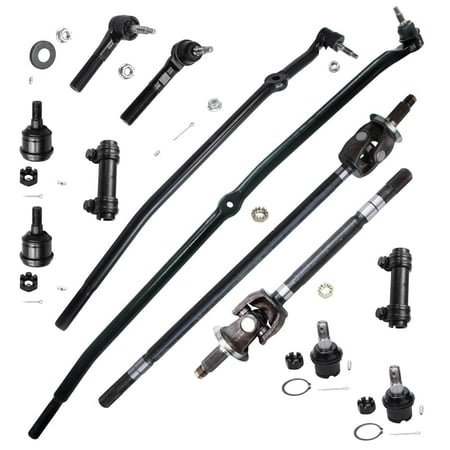 Detroit Axle - Front Suspension Kit - CV Axle Shafts + Lower and Upper Ball Joints + Inner Outer Tierods + Tie Rod Adjusting Sleeves for 2003 2004 2005 2006 2007 Dodge RAM 2500 3500-4WD