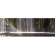 Rainbow formed in front of waterfall in a forest  California  USA Poster Print by  - 36 x 12