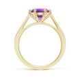 thumbnail image 2 of ANGARA Natural Tapered Shank 1.7 ct Amethyst Solitaire Ring with Diamonds in 14K Yellow Gold for Women (Size-8mm) | February Birthstone, Anniversary, Jewelry Gift for Women | Natural Amethyst Ring, 2 of 8