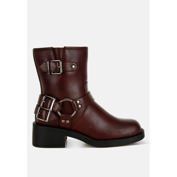 Caribou Harness Detail Biker Boots