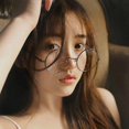 thumbnail image 3 of Black Unisex Retro Round Circle Metal Frame Eyeglasses, 3 of 4
