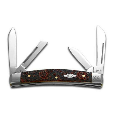 Case XX Knives Small Congress Red Bone Roses Stainless Steel 1/500 Pocket Knife