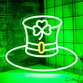 thumbnail image 4 of UPONRAY St. Patrick's Day Hat Neon Signs, 12.5"*12.5" Dimmable & USB-Powered LED Neon Light, Stylish Wall Decor for St. Patrick's Day Party, Home, Shop, Restaurant, Bar, 4 of 10