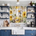 thumbnail image 2 of Sunflower Kitchen Curtains 84 Inch Length, Vintage Summer Bee Botanical Farmhouse Grommet Top Bedroom Living Room Curtains, Light Filtering Cafe Curtain Drapes 2 Panels Set 104''x84'', 2 of 9