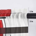 thumbnail image 5 of Red Grey Black Valance Curtains for Kitchen/Living Room/Bathroom/Bedroom Window, Rod Pocket Small Topper Half Short Window Curtains Voile Sheer Scarf, Irregular Modern Geometric Abstract 54"x18", 5 of 8