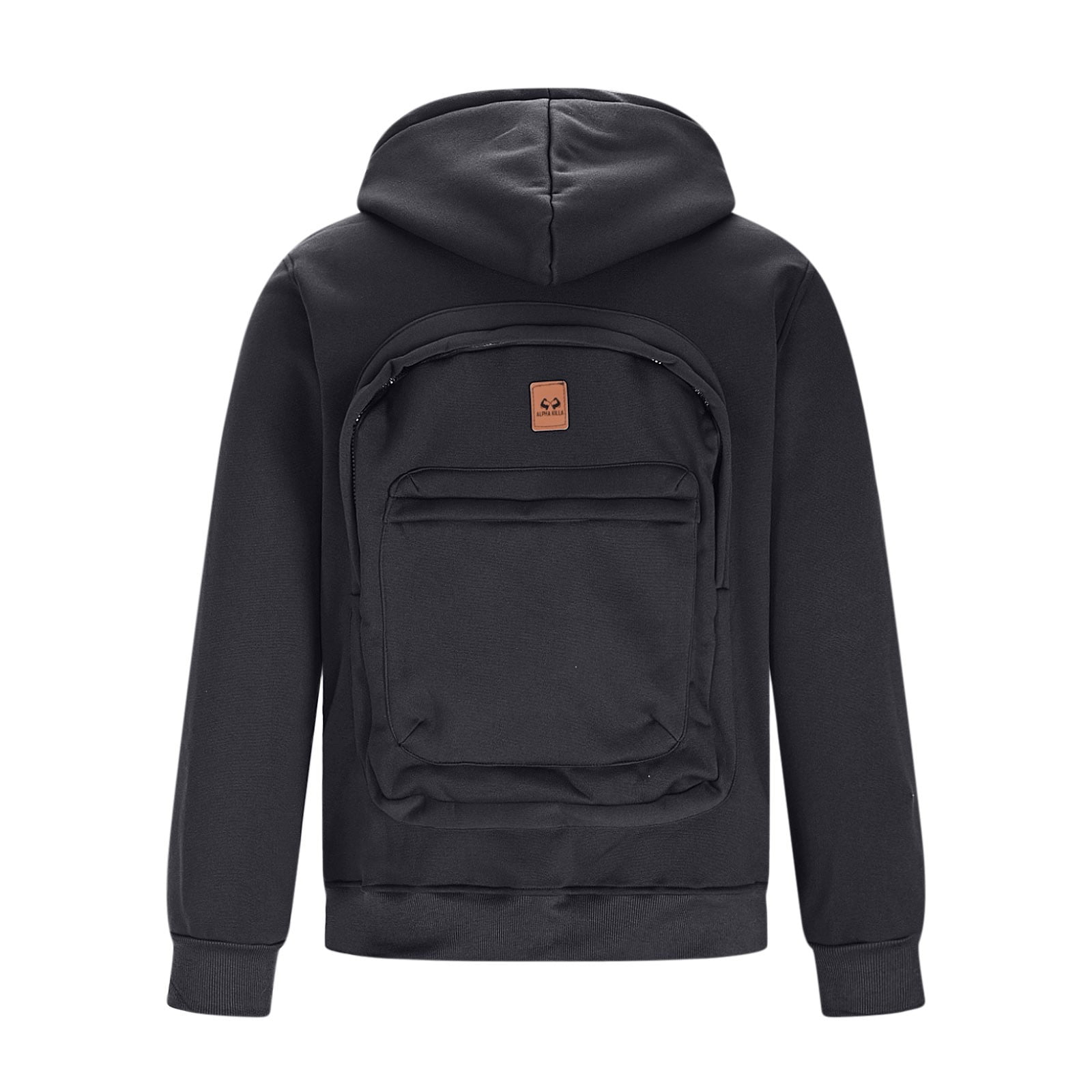 qolati Mens Travel Hoodies with Backpack Creative Travel Hoodie Jackets Zip Up Hooded Sweatshirt Christmas Day Long Sleeve Outerwear with Pockets