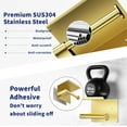 thumbnail image 4 of MaxxMarket Brushed Gold Toilet Paper Holder Wall Mount, Fits Mega Rolls Size Rustproof Self Adhesive Brushed Brass Toilet Paper Holder Gold with Shelf, 4 of 14