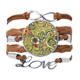 thumbnail image 1 of Peacock Flower Feather Pattern Bracelet Love Chain Rope Ornament Wristband, 1 of 3
