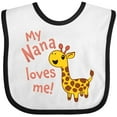 thumbnail image 3 of Inktastic My Nana Loves Me- Cute Giraffe Boys or Girls Baby Bib, 3 of 4