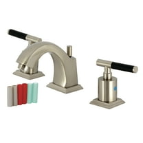 Kingston Brass FSC4688CKL Kaiser Two-Handle 3-Hole Deck Mount Widespread Bathroom Faucet with Pop-Up Drain in Brushed Nickel