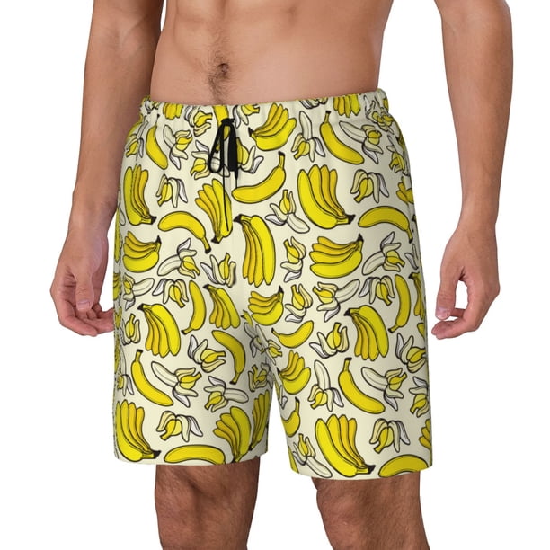Fotbe Banana Traje de Baño para Hombre – Shorts de Natación de Secado Rápido con Forro y Bolsillos-Medium