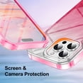 thumbnail image 3 of ELEHOLD Clear Case for iPhone 16 Pro, Full Body Rugged Case Built with Screen Protector,Soft TPU Bumper Gradient Feather Design Case,Rose, 3 of 6