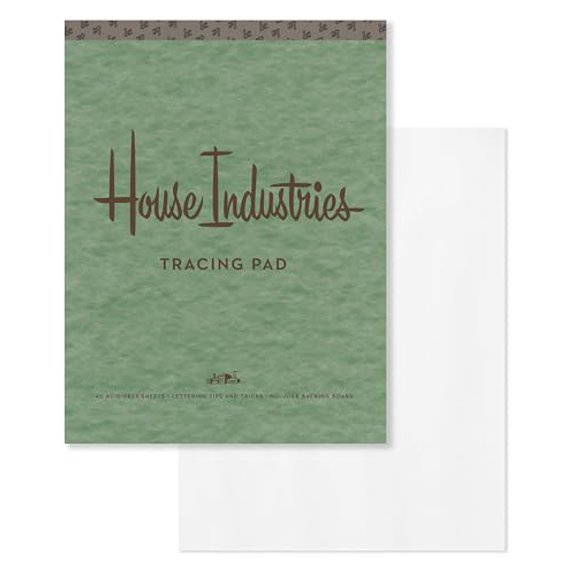 Pre-Owned House Industries House Industries Tracing Pad: 40 Acid-Free Sheets, Lettering Tips, Extra-Thick Backing Board, (Hardcover)