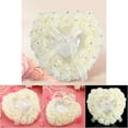 thumbnail image 4 of Almohada de Anillo de Boda Caja de Corazón Caja de Anillo de Boda en Forma de Corazón Romántico Decoración de Diamantes de Imitación Rosa Cojín de Almohada de Anillo ANGGREK Otros, 4 of 8
