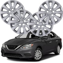 16" Hubcaps for 2013-2019 Nissan Sentra,Wheel Rim Covers for 2011-2017 Nissan Leaf,Heavy Duty PP Material Snap on Installation (Set of 4,Lacquer)