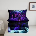 thumbnail image 5 of Homewish Hipple Death Skull Twin Comforter Sets,Retro Purple Rose Bedding Set,Happy Halloween Duvet,Black Reversible,2-Piece,1 Comforter and 1 Pillowcase, 5 of 7
