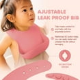 thumbnail image 2 of Sili Monster Baby Silicone Feeding Set with Sippy Cup Suction Plate Bowl Utensils Cup (Petal Pink), 2 of 7