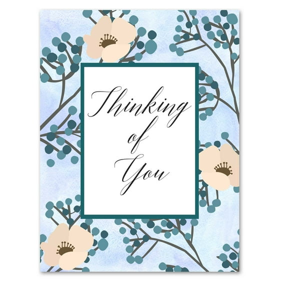 Small World Greetings Thinking Of You Cards 12 Count - Blank Inside with White Envelopes - A2 Size 5.5" x 4.25" - Sympathy, Encouragement, Get Well, Miss You - Family, Friends, and More