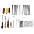 thumbnail image 1 of Kit de herramientas manuales para manualidades de cuero, 48 Uds., para coser, punzonar, tallar trabajos, 1 of 14