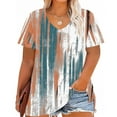 thumbnail image 4 of YOTAMI Women's Plus Size Tops Short Sleeve Floral Graphic T-Shirts V-Neck Summer Tops Trendy Casual Blouses S-XXXL, 4 of 4