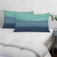thumbnail image 4 of Teal Blue Ombre Throw Pillow Covers, Modern Abstract Art Texture Soft Breathable Pillow Cases with Invisible Zipper for Sleeping, Toddler Pillowcases for Couch Bed Sofa Chair 12x20 Inches, 4 of 9