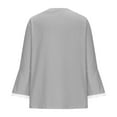 thumbnail image 5 of Sevevn Cardigan Sweaters for Women Women's Solid 3/4 Sleeve Flared Cuffs Lace Linen Cardigan Gift for Adults Gray S, 5 of 6