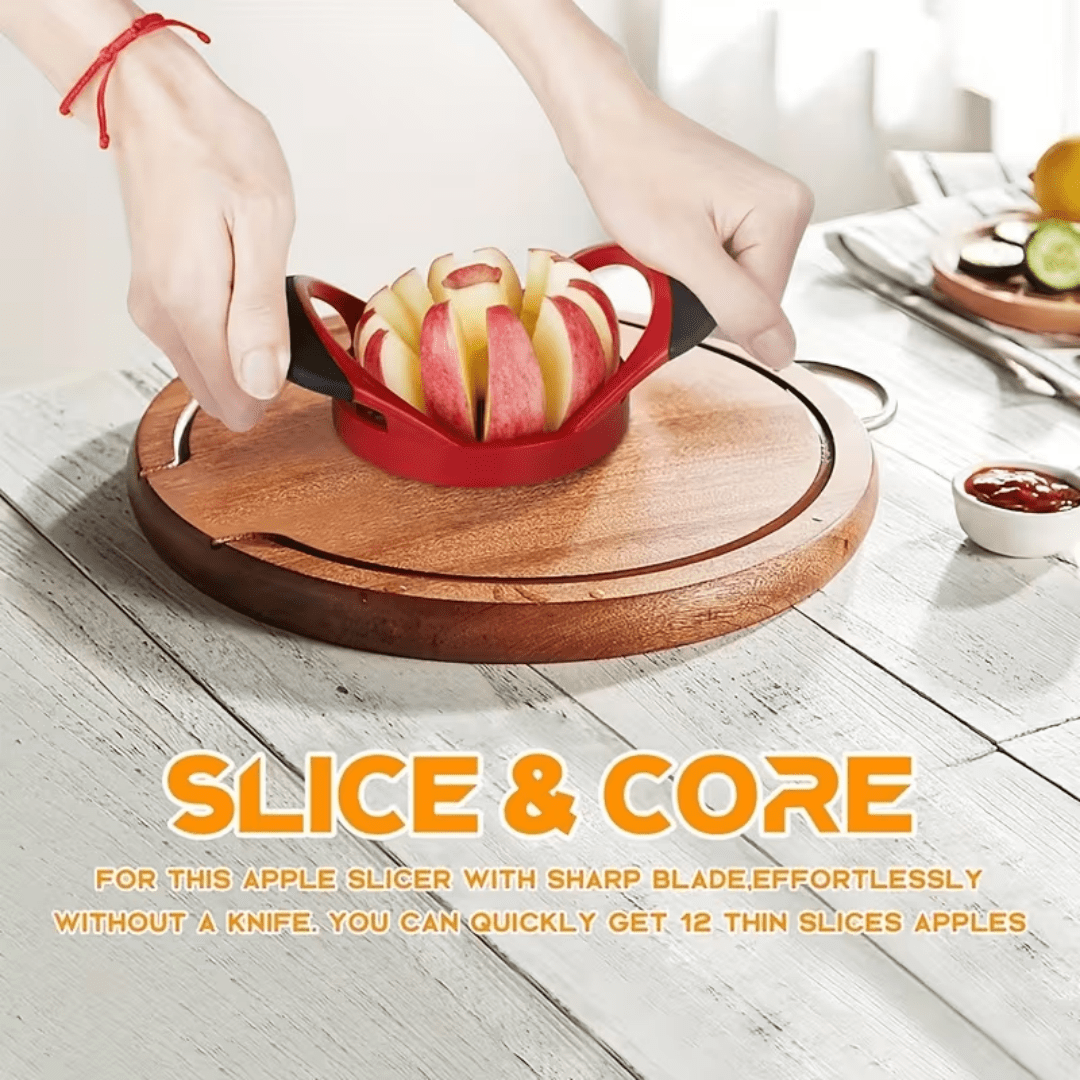 Apple Cutting Machine Slicer, Stainless Steel Apple Corer, 4.72-Inch Apple Slicer Tool With 12 Ultra Sharp Blades, Lightweight Apple Slicer And Corer With Anti Slip Handle
