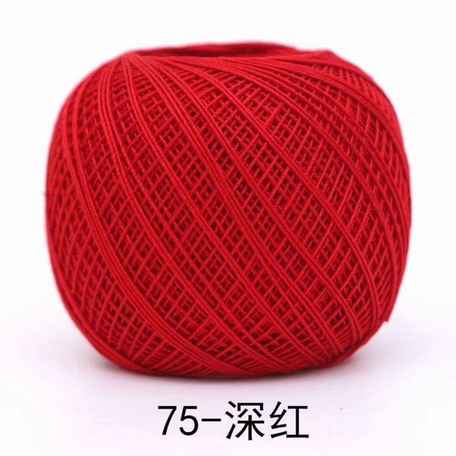 Zhuge Thin Yarn,8#Lace thread, 50g 1 roll, Long-Staple Cotton Yarn for Handcrafts, Knitting Small Items, Soft & Anti-Pilling, Fade-Resistant,Ideal for DIY Projects,red