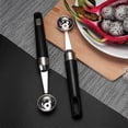 thumbnail image 3 of 1 pack Black Ice Cream Scoop Stainless Steel Melon Scoop 20cm for Watermelon Ice Cream (Silver), 3 of 4