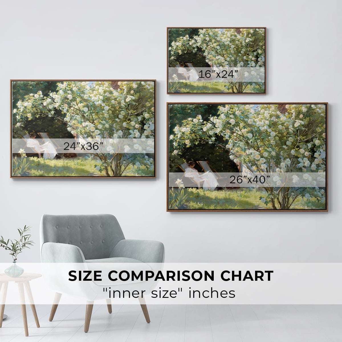 Vintage Landscape-CCXLIV By Wexford Home Framed in Walnut Wood Gallery Wrapped Canvas 27 in. x 41 in.